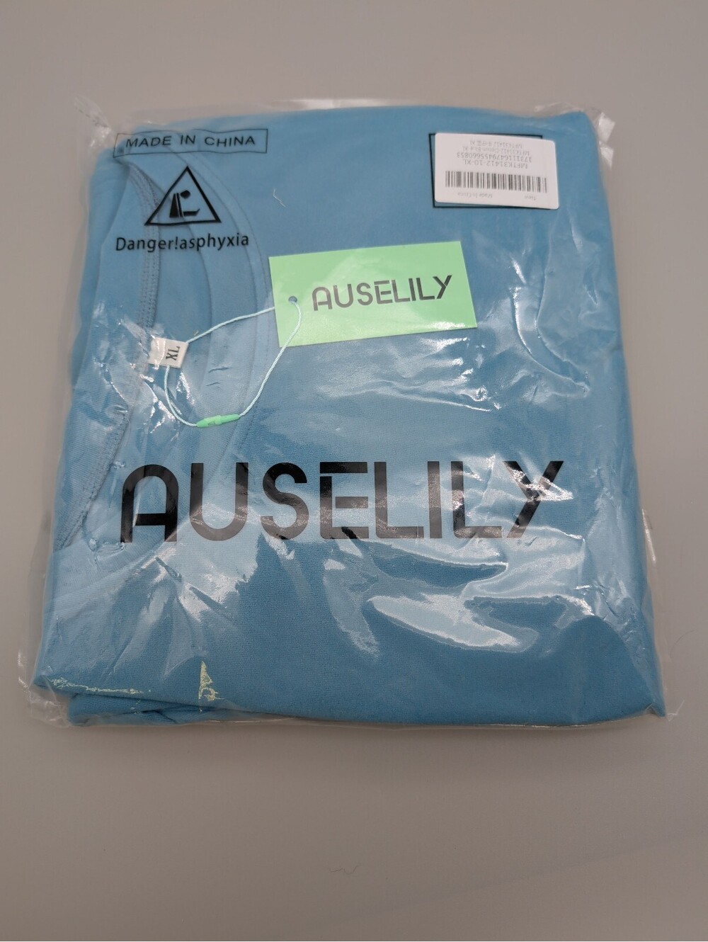 AUSELILY Denim Blue XL Hoodless Hoodie Sweatshirt
